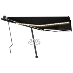 Gelenkarmmarkise mit LED 450x300 cm Anthrazit