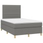 vidaXL Boxspringbett mit Matratze Dunkelgrau 120x190 cm Stoff vidaXL Boxspringbett mit Matratze Dunkelgrau 120x190 cm Stoff