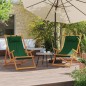 vidaXL Klappbare Strandstühle 2 Stk. Grün Stoff vidaXL Klappbare Strandstühle 2 Stk. Grün Stoff