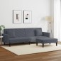 vidaXL 2-tlg. Sofagarnitur mit Kissen Dunkelgrau Samt vidaXL 2-tlg. Sofagarnitur mit Kissen Dunkelgrau Samt