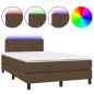 vidaXL Boxspringbett mit Matratze & LED Dunkelbraun 120x190 cm Stoff vidaXL Boxspringbett mit Matratze & LED Dunkelbraun 120x190 cm Stoff