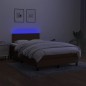 vidaXL Boxspringbett mit Matratze & LED Dunkelbraun 120x190 cm Stoff vidaXL Boxspringbett mit Matratze & LED Dunkelbraun 120x190 cm Stoff