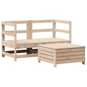 vidaXL 3-tlg. Garten-Sofagarnitur Massivholz Kiefer