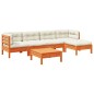 vidaXL 6-tlg. Garten-Sofagarnitur mit Kissen Wachsbraun Kiefernholz vidaXL 6-tlg. Garten-Sofagarnitur mit Kissen Wachsbraun Kiefernholz
