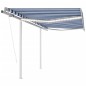 Automatische Markise mit LED Windsensor 3,5x2,5 m Blau Weiß Automatische Markise mit LED Windsensor 3,5x2,5 m Blau Weiß