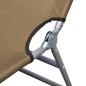 vidaXL Sonnenliege Klappbar Kopfkissen Verstellbare Rückenlehne Taupe vidaXL Sonnenliege Klappbar Kopfkissen Verstellbare Rückenlehne Taupe