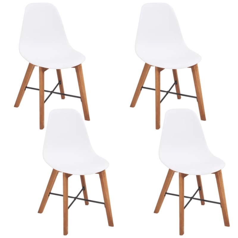 vidaXL Esszimmerstühle 4 Stk. Weiß Kunststoff vidaXL Esszimmerstühle 4 Stk. Weiß Kunststoff