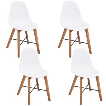 vidaXL Esszimmerstühle 4 Stk. Weiß Kunststoff