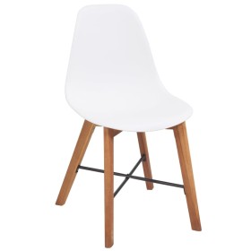 vidaXL Esszimmerstühle 4 Stk. Weiß Kunststoff