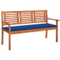 vidaXL 3-Sitzer-Gartenbank mit Auflage 150 cm Massivholz Eukalyptus vidaXL 3-Sitzer-Gartenbank mit Auflage 150 cm Massivholz Eukalyptus