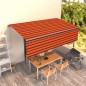 vidaXL Markise Manuell Einziehbar mit Rollo 5x3 m Orange & Braun vidaXL Markise Manuell Einziehbar mit Rollo 5x3 m Orange & Braun