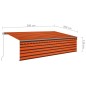 vidaXL Markise Manuell Einziehbar mit Rollo 5x3 m Orange & Braun vidaXL Markise Manuell Einziehbar mit Rollo 5x3 m Orange & Braun