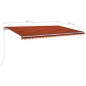 vidaXL Markise Automatisch Einziehbar mit Pfosten 5x3 m Orange & Braun vidaXL Markise Automatisch Einziehbar mit Pfosten 5x3 m Orange & Braun