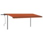 vidaXL Markise Manuell Einziehbar mit LED 5x3 m Orange & Braun vidaXL Markise Manuell Einziehbar mit LED 5x3 m Orange & Braun