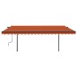 vidaXL Markise Manuell Einziehbar mit LED 5x3 m Orange & Braun vidaXL Markise Manuell Einziehbar mit LED 5x3 m Orange & Braun