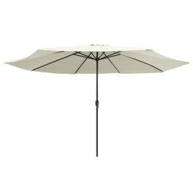 vidaXL Sonnenschirm mit Metall-Mast 390 cm Sandweiß