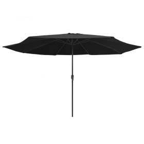 vidaXL Sonnenschirm mit Metall-Mast 390 cm Schwarz