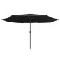 vidaXL Sonnenschirm mit Metall-Mast 390 cm Schwarz vidaXL Sonnenschirm mit Metall-Mast 390 cm Schwarz