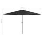 vidaXL Sonnenschirm mit Metall-Mast 390 cm Schwarz vidaXL Sonnenschirm mit Metall-Mast 390 cm Schwarz
