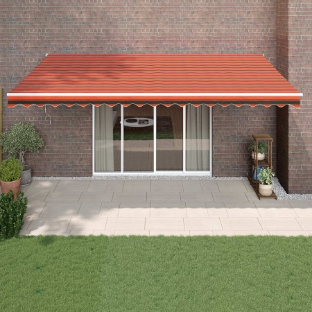 vidaXL Elektrische Markise mit Kurbel Orange und Braun 5x3 m