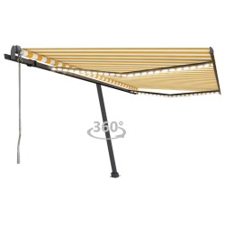Automatische Markise mit LED & Windsensor 450x300 cm Gelb/Weiß