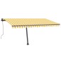 Automatische Markise mit LED & Windsensor 450x300 cm Gelb/Weiß Automatische Markise mit LED & Windsensor 450x300 cm Gelb/Weiß