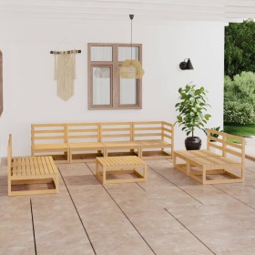 vidaXL 9-tlg. Garten-Lounge-Set Massivholz Kiefer