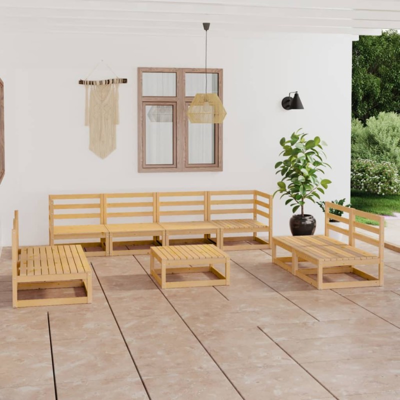 vidaXL 9-tlg. Garten-Lounge-Set Massivholz Kiefer vidaXL 9-tlg. Garten-Lounge-Set Massivholz Kiefer