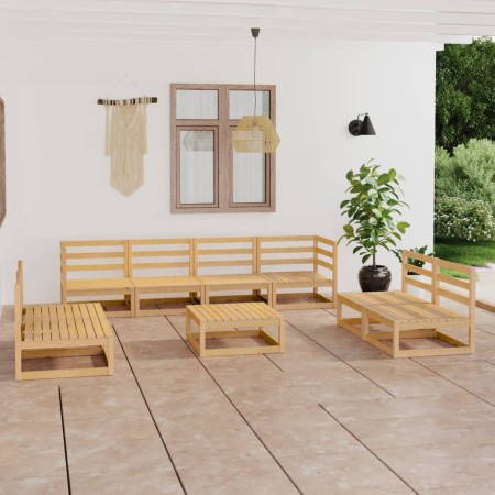 vidaXL 9-tlg. Garten-Lounge-Set Massivholz Kiefer