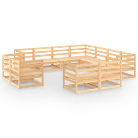 vidaXL 11-tlg. Garten-Lounge-Set Massivholz Kiefer