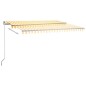 Automatische Markise mit LED & Windsensor 450x300 cm Gelb/Weiß Automatische Markise mit LED & Windsensor 450x300 cm Gelb/Weiß