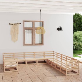vidaXL 11-tlg. Garten-Lounge-Set Massivholz Kiefer