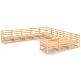 vidaXL 11-tlg. Garten-Lounge-Set Massivholz Kiefer