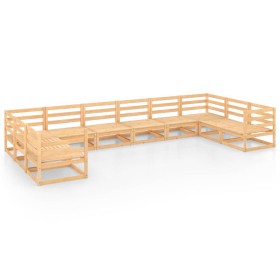 vidaXL 10-tlg. Garten-Lounge-Set Massivholz Kiefer