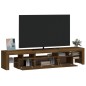 vidaXL TV-Schrank mit LED-Leuchten Braun Eichen-Optik 200x36,5x40 cm vidaXL TV-Schrank mit LED-Leuchten Braun Eichen-Optik 200x36,5x40 cm