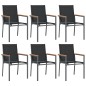 vidaXL 7-tlg. Garten-Essgruppe Schwarz Textilene und Stahl vidaXL 7-tlg. Garten-Essgruppe Schwarz Textilene und Stahl