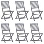vidaXL Klappbare Gartenstühle 6 Stk. mit Kissen Massivholz Akazie vidaXL Klappbare Gartenstühle 6 Stk. mit Kissen Massivholz Akazie