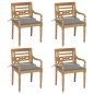 vidaXL Batavia-Stühle mit Kissen 4 Stk. Massivholz Teak vidaXL Batavia-Stühle mit Kissen 4 Stk. Massivholz Teak