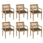 vidaXL Batavia-Stühle mit Kissen 6 Stk. Massivholz Teak vidaXL Batavia-Stühle mit Kissen 6 Stk. Massivholz Teak