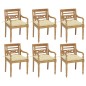 vidaXL Batavia-Stühle mit Kissen 6 Stk. Massivholz Teak vidaXL Batavia-Stühle mit Kissen 6 Stk. Massivholz Teak