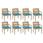 vidaXL Batavia-Stühle mit Kissen 8 Stk. Massivholz Teak vidaXL Batavia-Stühle mit Kissen 8 Stk. Massivholz Teak