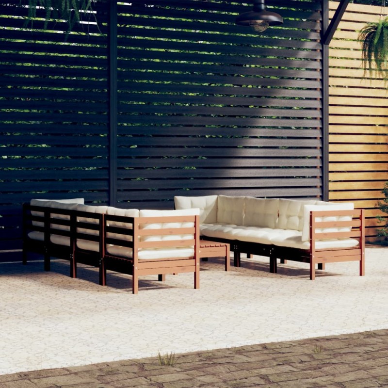 vidaXL 9-tlg. Garten-Lounge-Set mit Kissen Kiefer Massivholz vidaXL 9-tlg. Garten-Lounge-Set mit Kissen Kiefer Massivholz