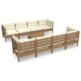 vidaXL 9-tlg. Garten-Lounge-Set mit Kissen Kiefer Massivholz