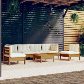vidaXL 7-tlg. Garten-Lounge-Set mit Kissen Kiefer Massivholz