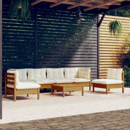 vidaXL 7-tlg. Garten-Lounge-Set mit Kissen Kiefer Massivholz