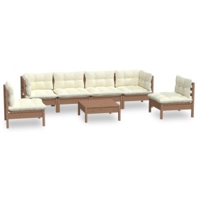 vidaXL 7-tlg. Garten-Lounge-Set mit Kissen Kiefer Massivholz
