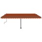 vidaXL Markise Manuell Einziehbar mit LED 500x300 cm Orange Braun vidaXL Markise Manuell Einziehbar mit LED 500x300 cm Orange Braun