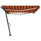 vidaXL Markise Manuell Einziehbar mit LED 500x300 cm Orange Braun vidaXL Markise Manuell Einziehbar mit LED 500x300 cm Orange Braun