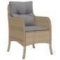 vidaXL 5-tlg. Garten-Essgruppe mit Kissen Beige Poly Rattan vidaXL 5-tlg. Garten-Essgruppe mit Kissen Beige Poly Rattan