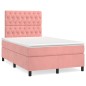 vidaXL Boxspringbett mit Matratze Rosa 120x190 cm Samt vidaXL Boxspringbett mit Matratze Rosa 120x190 cm Samt
